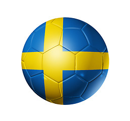 Image showing Soccer football ball with Sweden flag