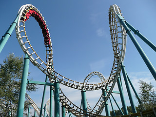 Image showing Rollercoaster in amusement park