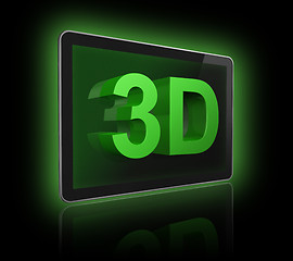 Image showing 3D television screen with 3D text