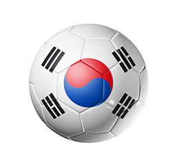 Image showing Soccer football ball with south Korea flag