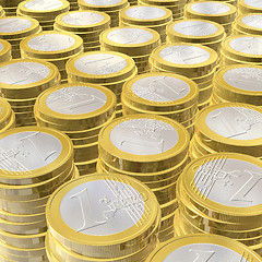 Image showing One euro coins