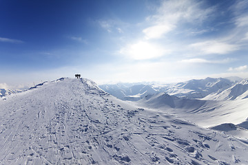 Image showing Top station of ropeway on ski resort