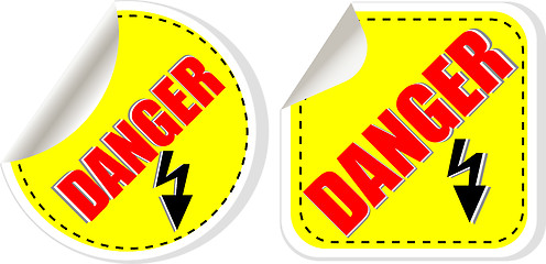 Image showing Vector warning danger sign set, vector