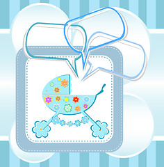 Image showing Baby boy arrival announcement card