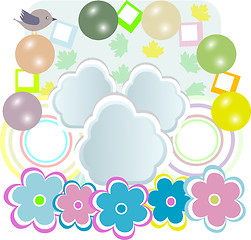 Image showing Vector baby girl card with scrapbook elements