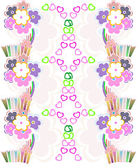 Image showing Seamless flower retro background vector pattern