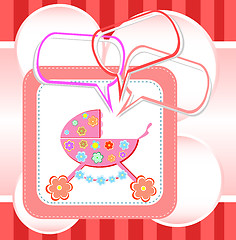 Image showing baby girl card, child arrival announcement card