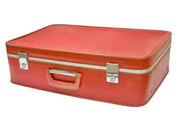 Image showing Old red suitcase