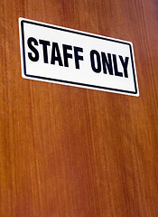 Image showing Staff only