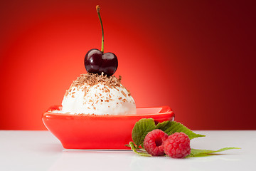 Image showing tasty ice cream ball with berries