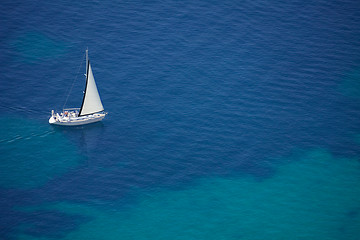 Image showing sailboat in calm Adriatic sea