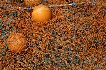 Image showing orange fishing nets