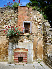 Image showing Fireplaces in ruined cottage.