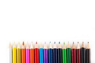 Image showing A lot a pencils isolated on a white background.