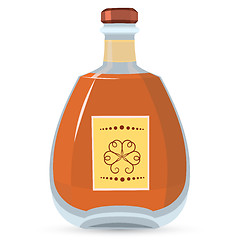 Image showing Bottle with whiskey raster illustration