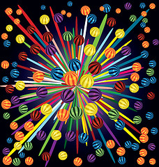 Image showing Colorful balls firework