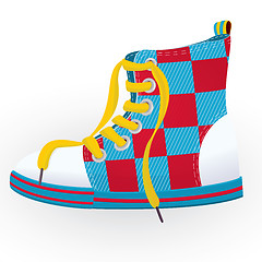 Image showing Checked sneaker raster illustration