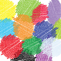 Image showing Crayon circles background