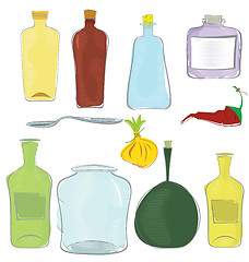 Image showing Water color jars icon set