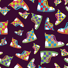 Image showing Checked sneaker seamless pattern