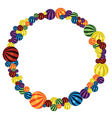 Image showing Colorful balls circle