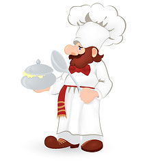 Image showing Cook in white uniform raster illustration