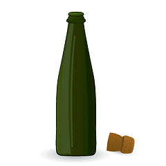 Image showing Open green bottle raster illustration