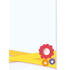 Image showing Flowers on ribbon card