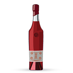 Image showing Bottle of pink wine raster illustration