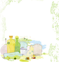 Image showing Water color jars copy space