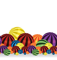 Image showing Colorful balls border