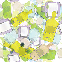 Image showing Jars and bottles seamless pattern