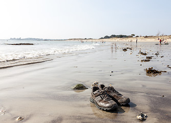 Image showing Shoes on the Beach