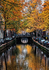 Image showing Amsterdam Canal in Autumn