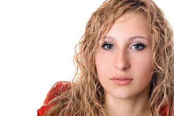 Image showing young pretty thoughtful blonde