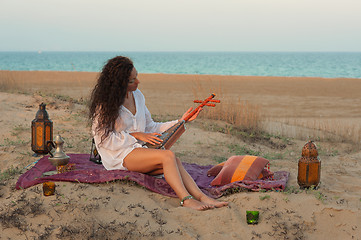 Image showing Woman on a dune