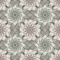 Image showing Seamless gray-pink pattern