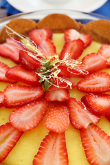 Image showing Strawberry Custard Biscuit Tart 