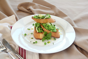 Image showing Grenn Pea Baguettes