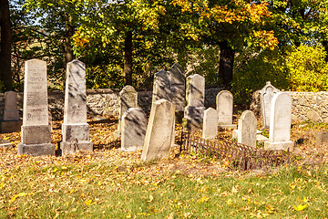 Image showing forgotten and unkempt Jewish cemetery with the strangers