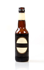 Image showing Dark bottle of beer
