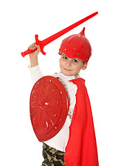 Image showing Young Boy Dressed Like a knight