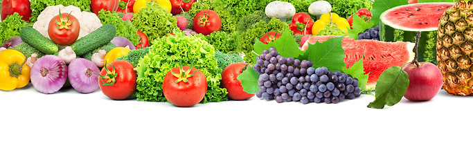 Image showing Colorful healthy fresh fruits and vegetables