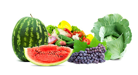 Image showing Fresh fruits and vegetables