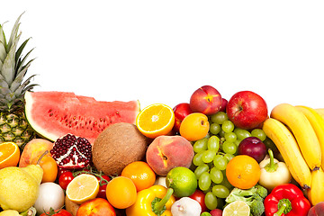 Image showing Huge group of fresh vegetables and fruits