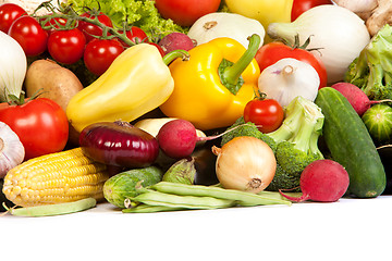 Image showing Group of fresh vegetables isolated on white