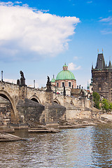 Image showing Karlov or charles bridge in Prague