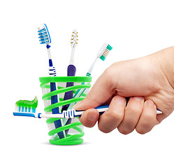 Image showing Toothbrush and toothpaste