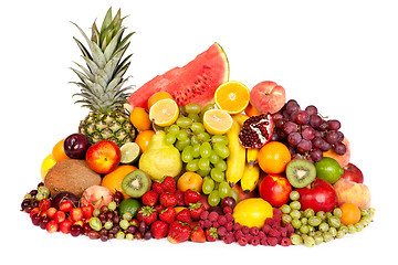 Image showing Huge group of fresh fruits