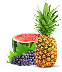 Image showing Colorful healthy fresh fruit.